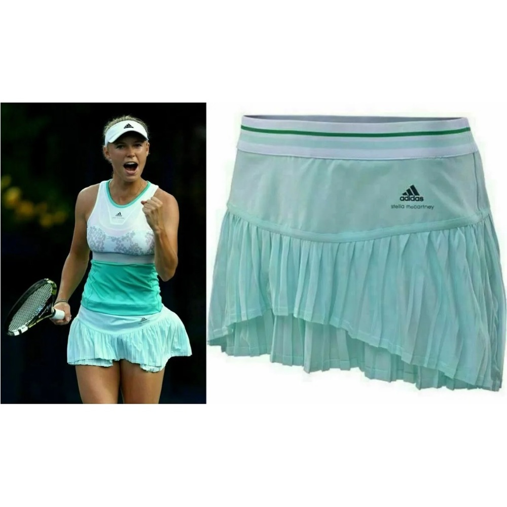 Adidas Stella McCartney Pleated Tennis Skirt Skort M 40L - fresh aqua